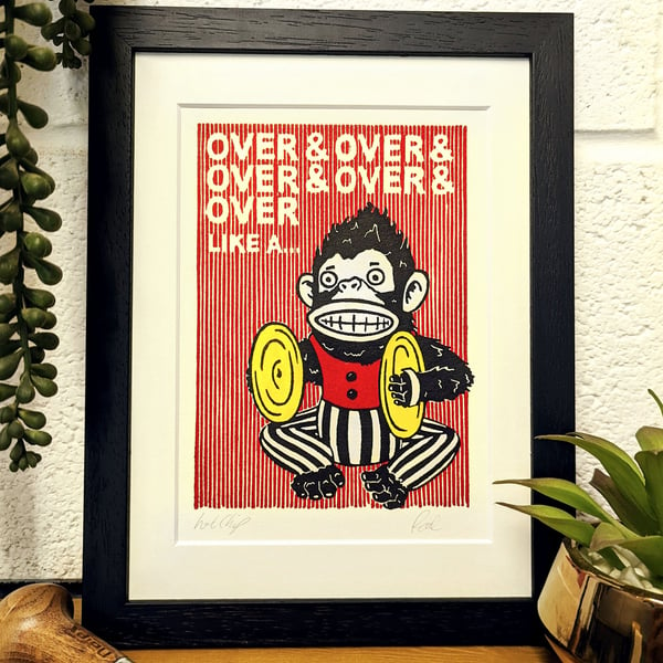 Hot Chip, Over and Over- Original Lino Print