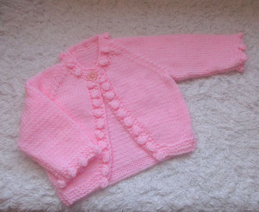 16" Baby Bobble Edged Cardigan