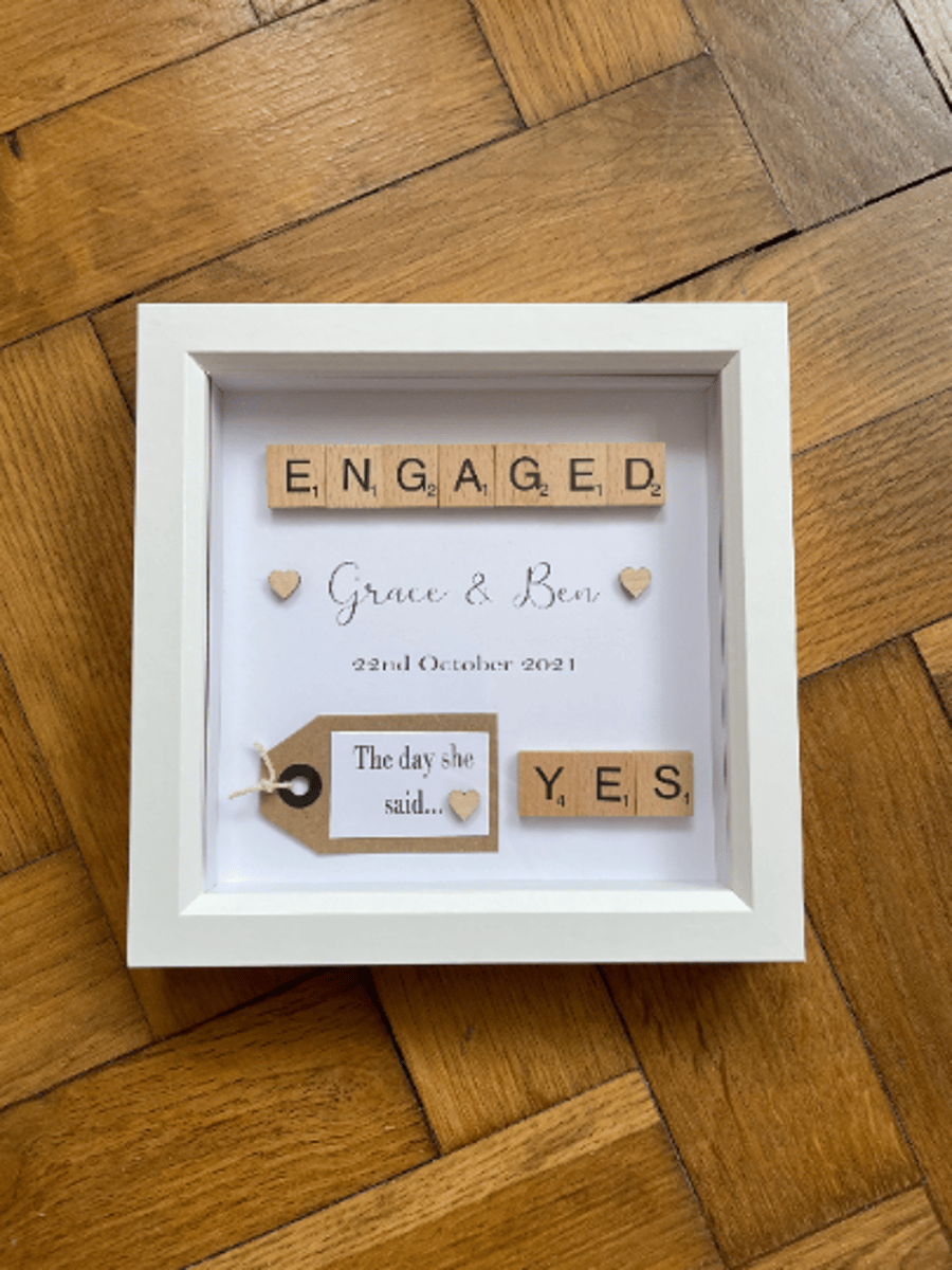 Personalised Engagement Frame, Engagement Photo Frame, Engagement Gift For Them
