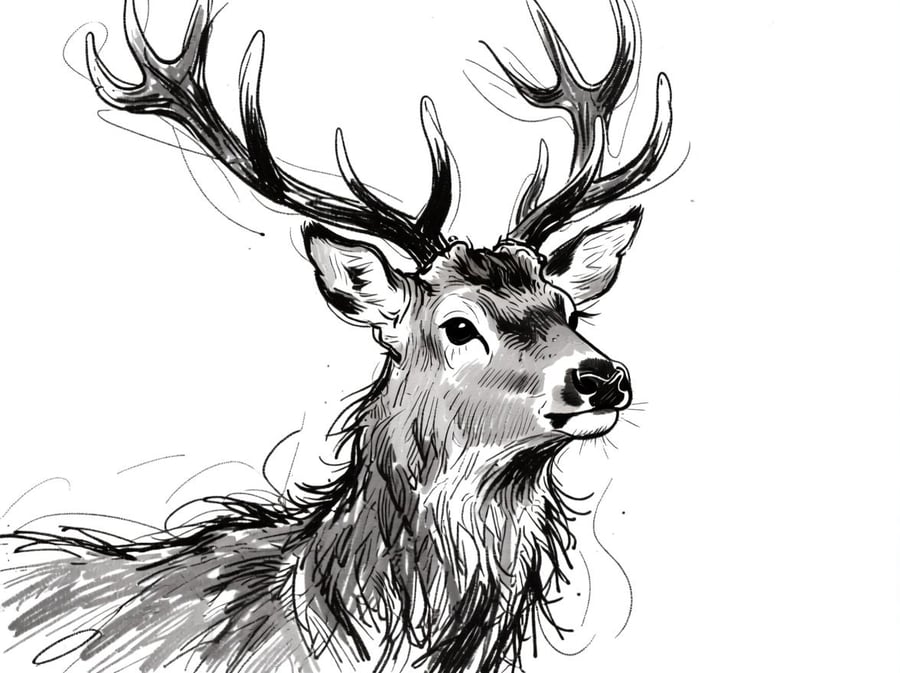 Stag Greeting Card A5 Size Blank Inside 