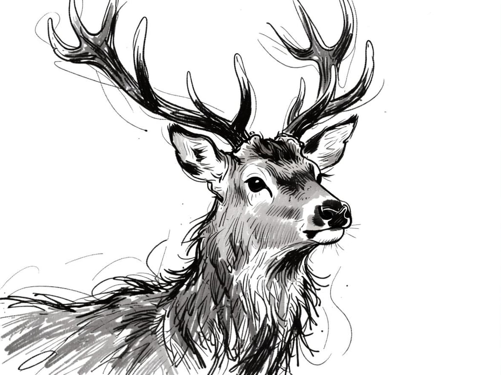Stag Greeting Card A5 Size Blank Inside 