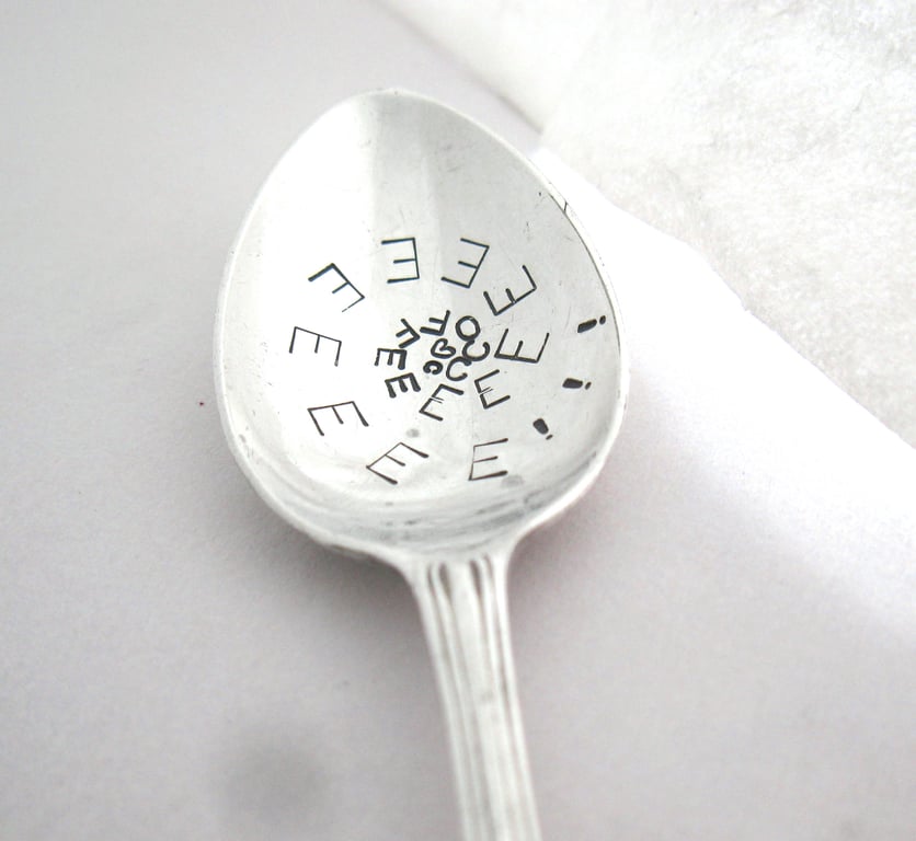 Coffee Spiral Handstamped Vintage Coffeespoon