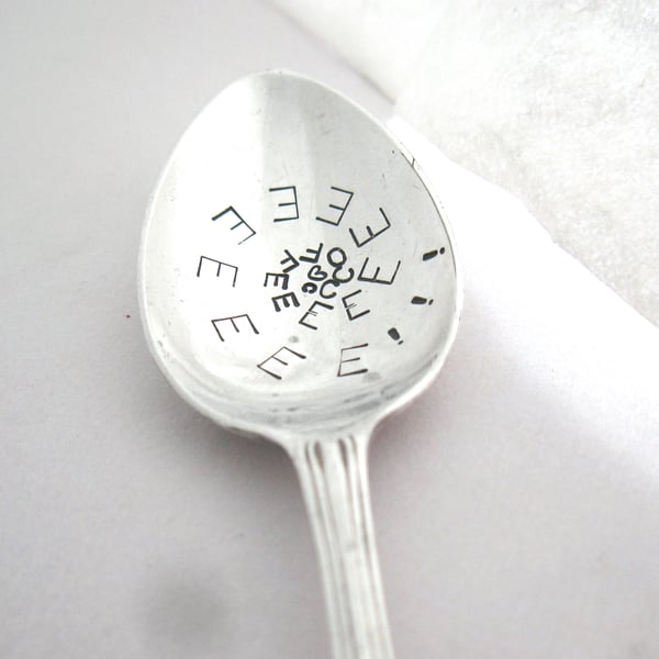 Coffee Spiral Handstamped Vintage Coffeespoon