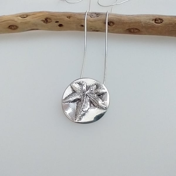 Dainty Silver Acer Leaf Print Necklace