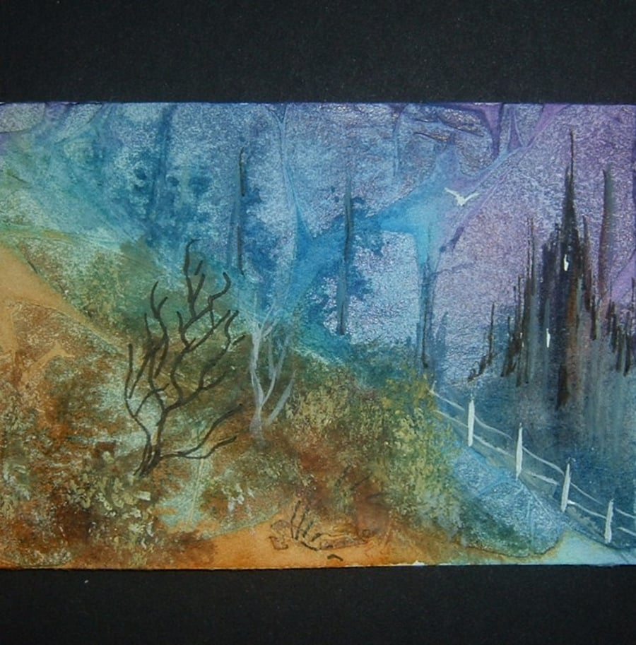 fantasy city aceo watercolour original ref 277