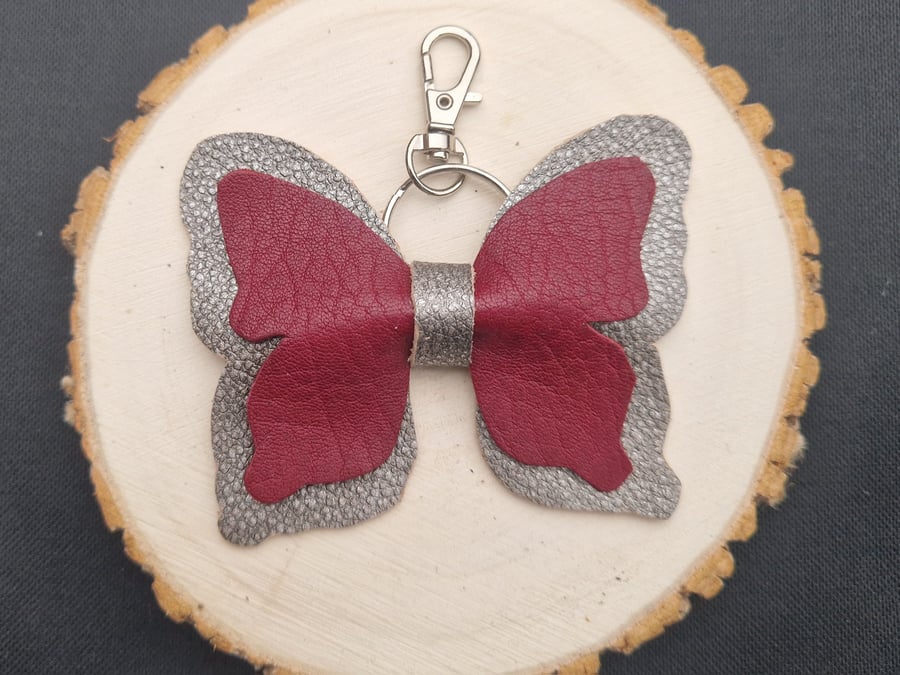 Leather Butterfly Keyring
