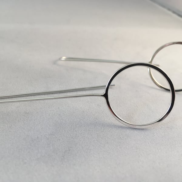 Silver long hoop earrings