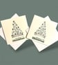  Pack of 2 Christmas tree cards festive village scene, Merry Christmas greeting - Image 4