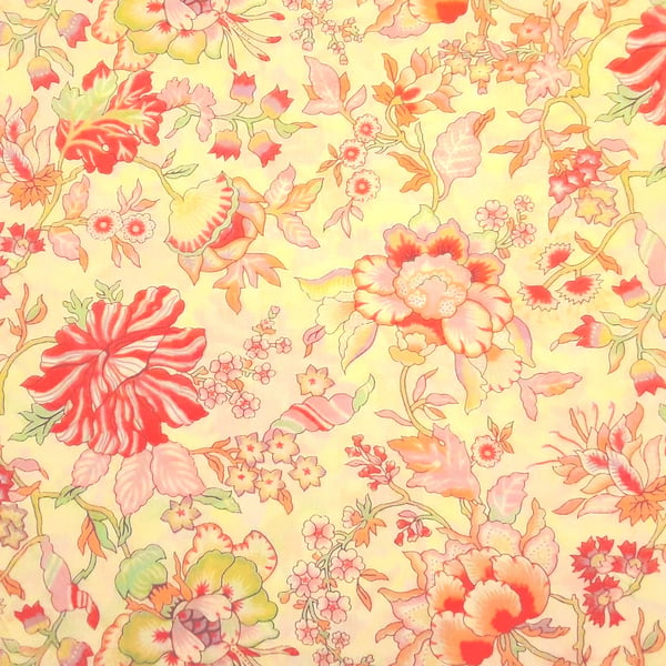 Liberty Fabric 10" Square : CHRISTELLE Orange Peach Cream Floral