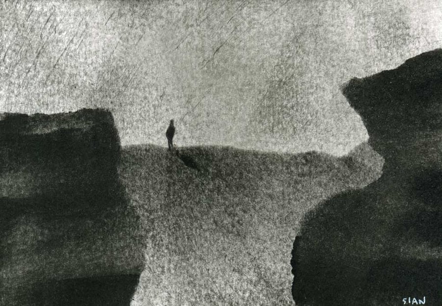 Walker: original ink painting