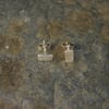 Silver Bar Stud Earrings