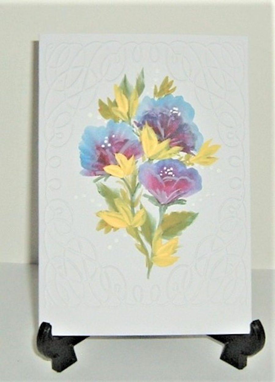 hand painted all occasion greetings card ( ref F 638)
