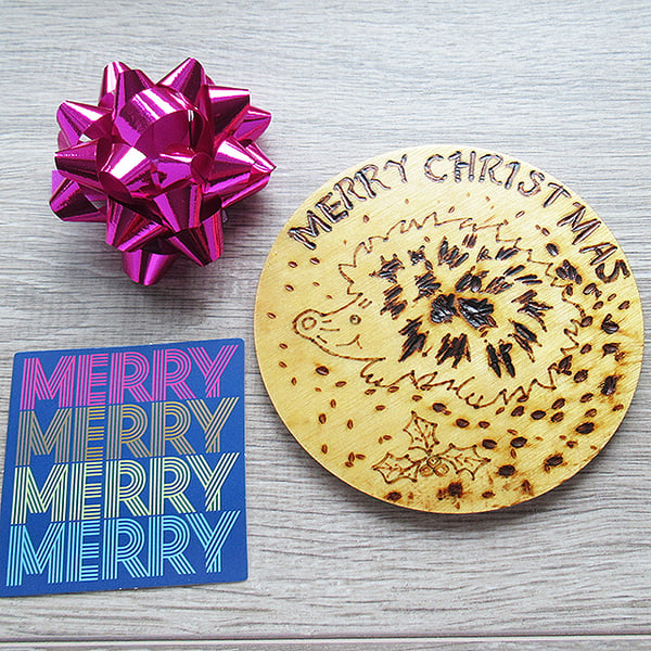 HEDGEHOG COASTER - CHRISTMAS COASTER