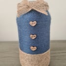 Gunmetal grey yarn & jute vase