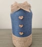 Gunmetal grey yarn & jute vase