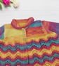 Hand Knitted Rainbow Baby Cardigan Old Shale Matinee Coat 0-3 Months Gift - Image 3