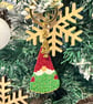 Christmas tree gnome beadwork fringe keyring - Image 4