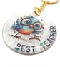 Best Teacher Bird Keyring, Handmade Appreciation Gift 50mm - Image 4