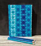 'Amalfi' Hand Stitched A5 1950s Vintage Fabric Journal, Sketchbook