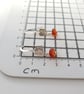 Textured Sterling Silver & Amber Small Drop Earrings  - Image 5