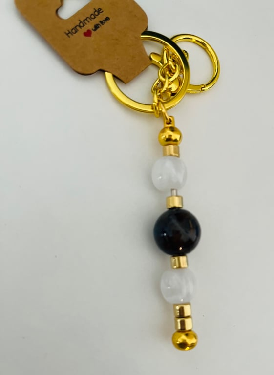Keyring  or bag charm with vintage beads 