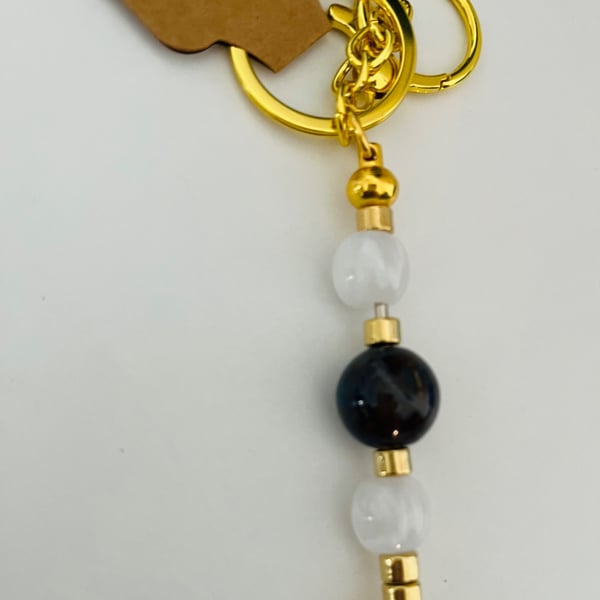 Keyring  or bag charm with vintage beads 