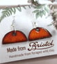 Handmade Orange Ceramic Dangle Earrings, Foraged Bristol Clay - Image 9