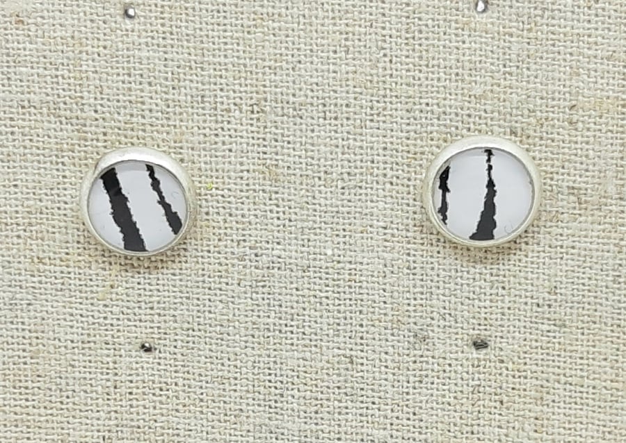 Zebra Print Stud Earrings