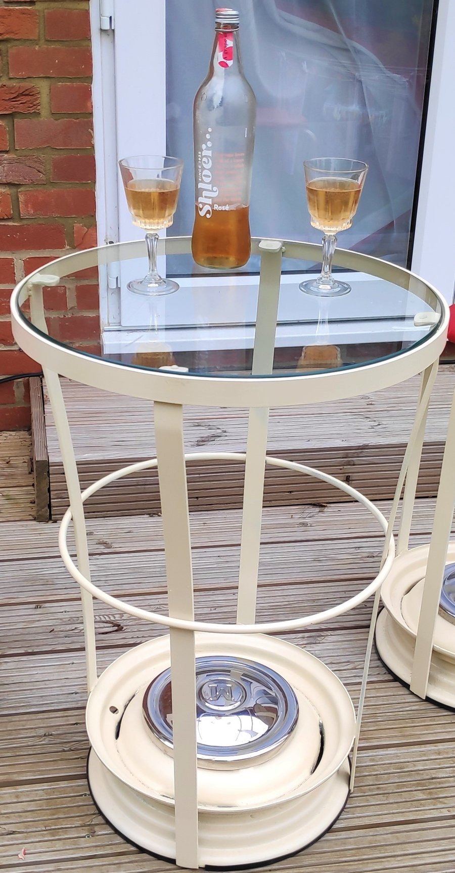 Morris Minor Wheel Drinks Table - Car parts furniture, side table