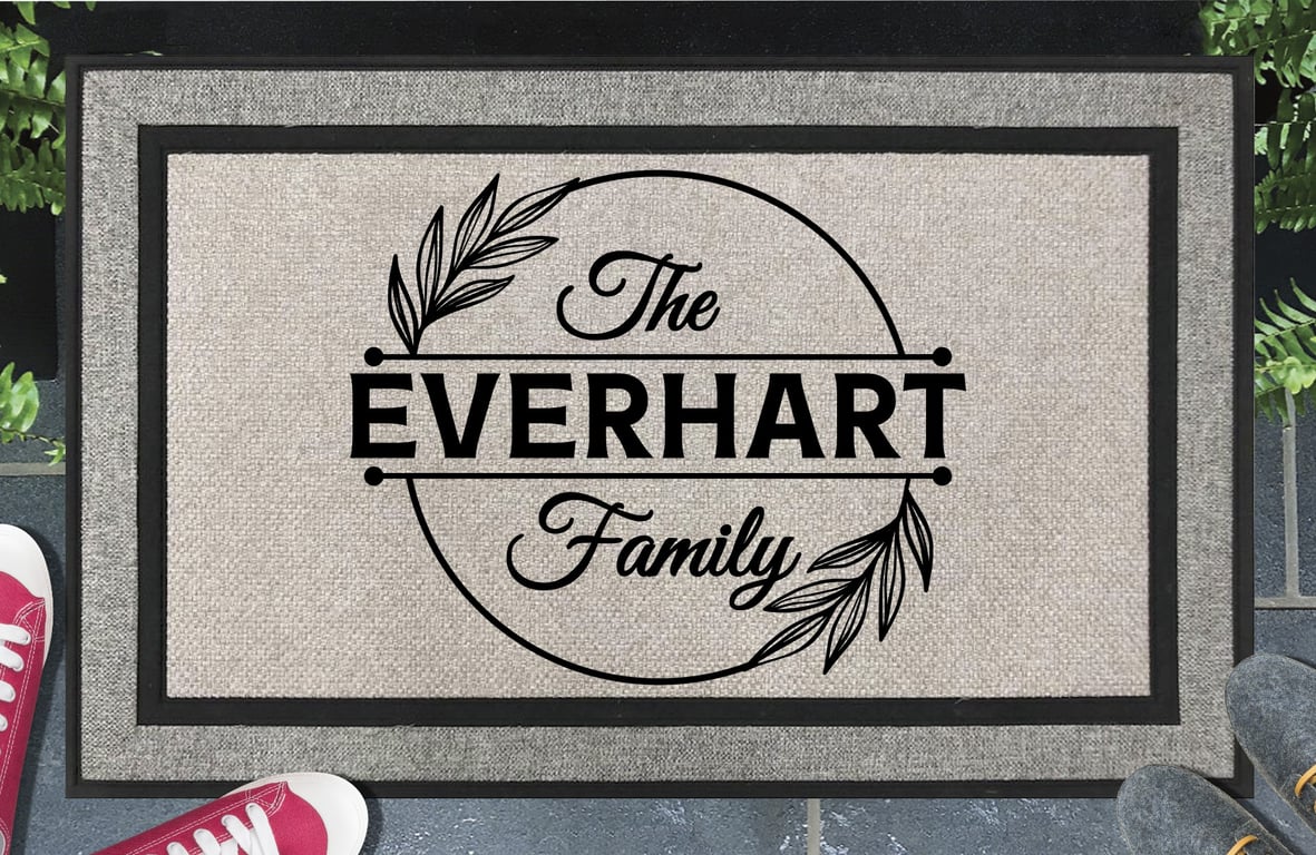 Personalised Surname Door Mat - Customised Family Name Doormat - All Weather 