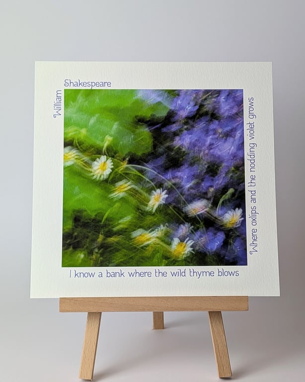 Impressionist Floral & Plant Photography Print With Shakespearean Quote