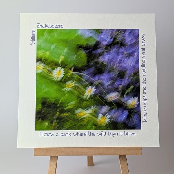 Impressionist Floral & Plant Photography Print With Shakespearean Quote