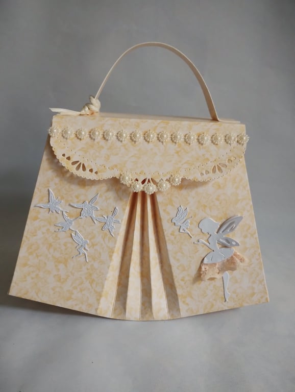 Delightful Pretty Peach with a Flutter of Fairies Handbag Style Gift Box 