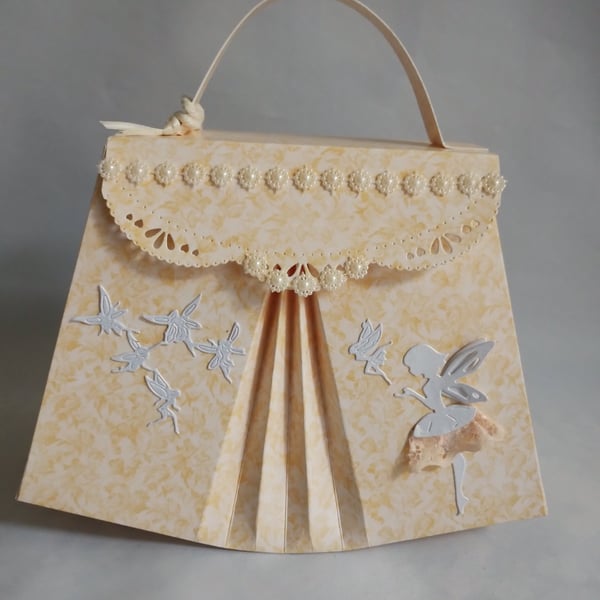 Delightful Pretty Peach with a Flutter of Fairies Handbag Style Gift Box 