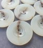 25mm 1" 40L Polyester HORN Buttons Flat matt edge with shiny centre x 6 - Image 5