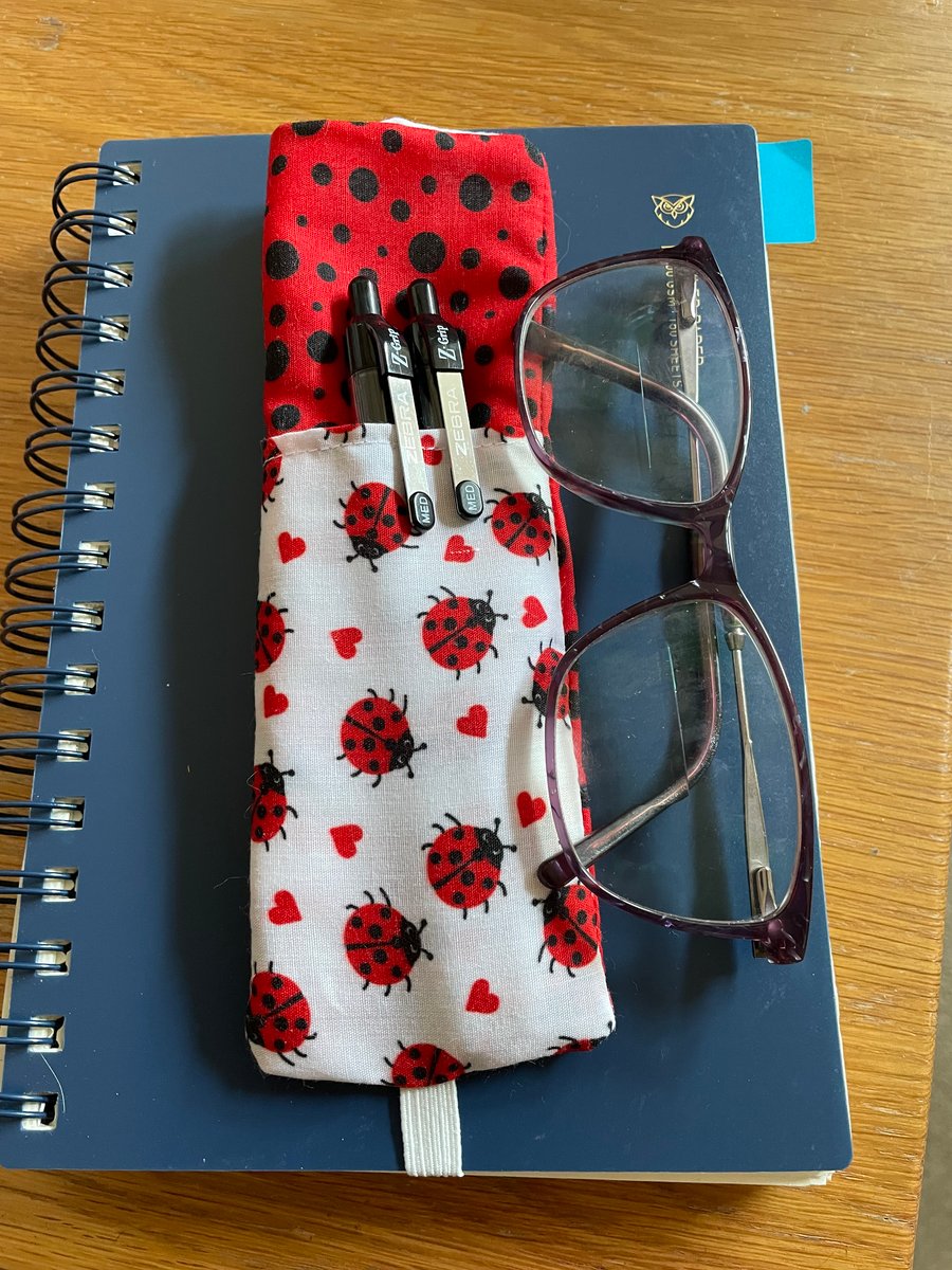 Elasticated pen and glasses holder