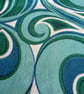 1960s turquoise funky cushion cover - Image 3