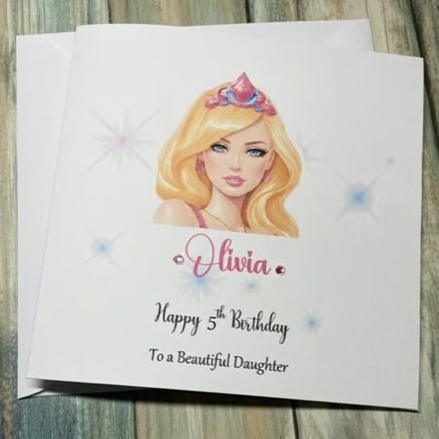 Personalised Birthday card For Girl Happy Birthday Daughter Granddaughter Niece 