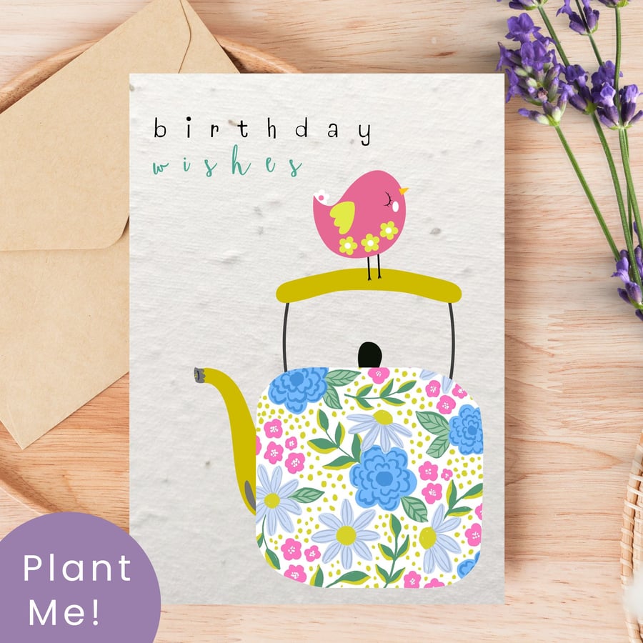 Plantable Wildflower Birthday Card, Eco Friendly Gift, Handmade in the UK