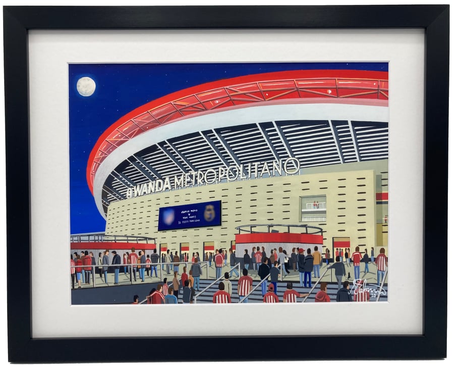 Atletico Madrid, Metropolitano Stadium. Framed, Football Art Print.