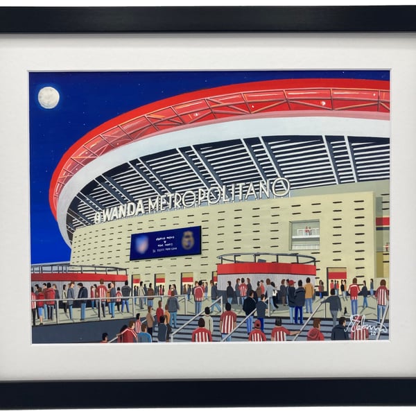 Atletico Madrid, Metropolitano Stadium. Framed, Football Art Print.