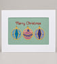 Handmade Cross-Stitch Christmas Card – Colourful Bauble Trio - Image 2