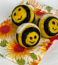 Bumble bee design Tumble dryer balls made from waste and felted wool.  - Image 1