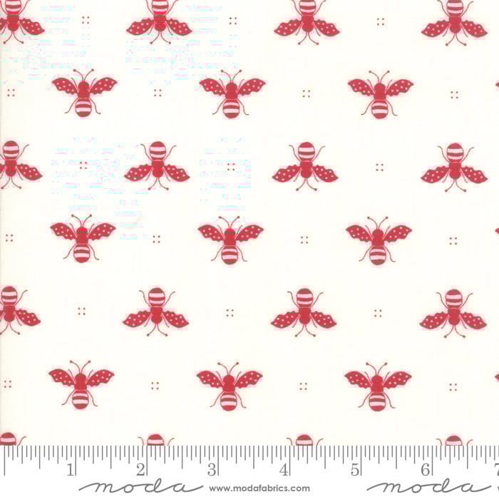 Bee's on Cream - My redwork Garden by Bunny Hill designs for MODA .