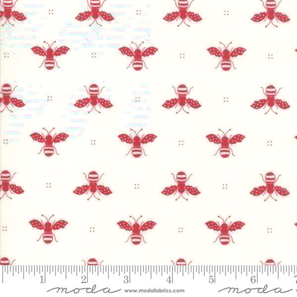 Bee's on Cream - My redwork Garden by Bunny Hill designs for MODA .