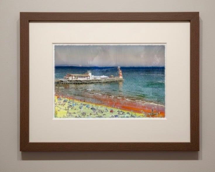 Bournemouth Beach and Pier Digital Art Print – Summer's Day Coastal Wall Art