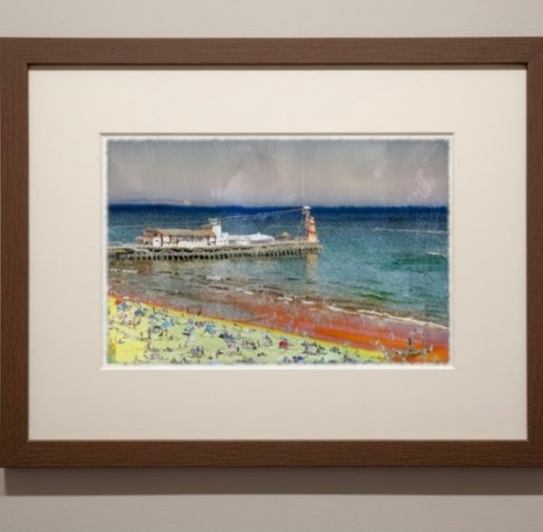 Bournemouth Beach and Pier Digital Art Print – Summer's Day Coastal Wall Art