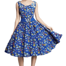 1950s Vintage Retro Rockabilly Sugar Skulls Blue dress sizes 14-26 