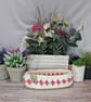 Glasses or trinket basket, hand crocheted 