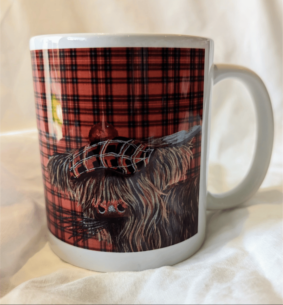 Angus highland cow mug